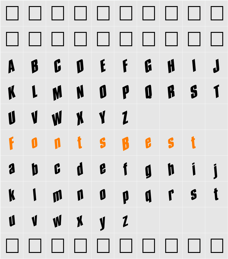 Spund Character Map