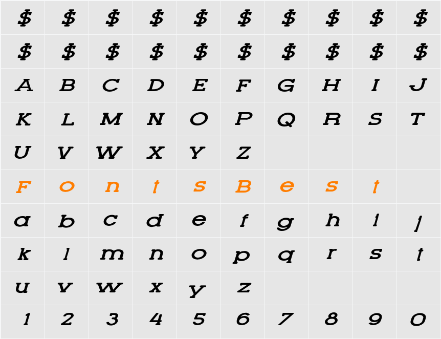 Lettering Set New Character Map
