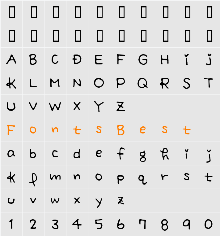 SacchiAlphabet Character Map