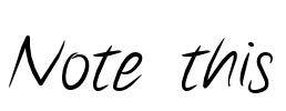 Note this
