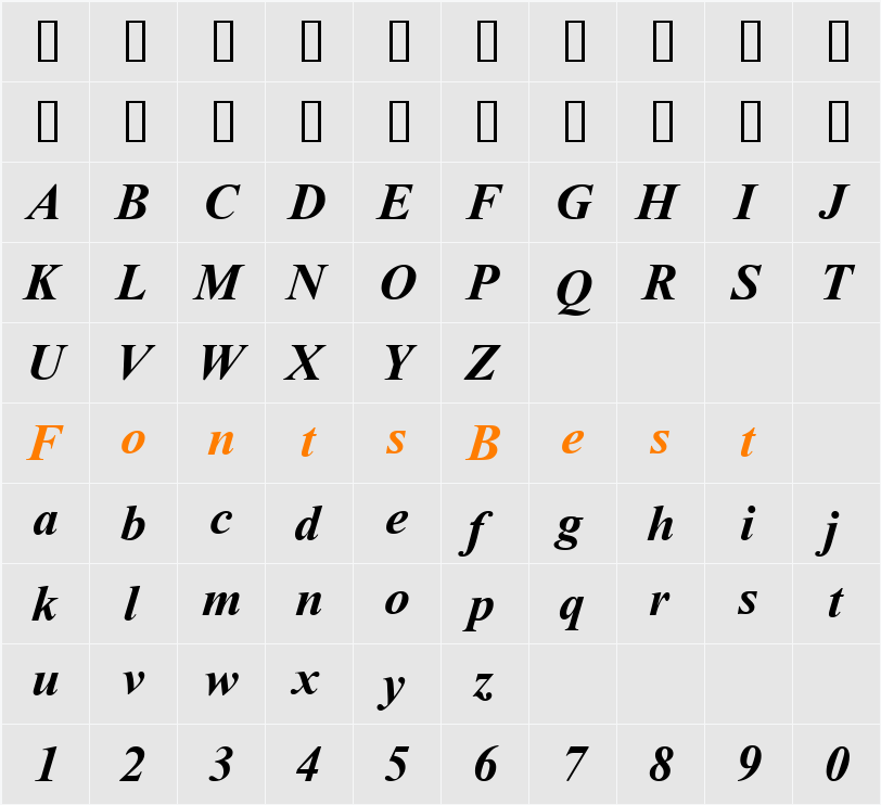 Geo_Times Character Map