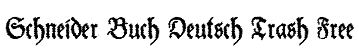 Schneider Buch Deutsch Trash Free Font Image