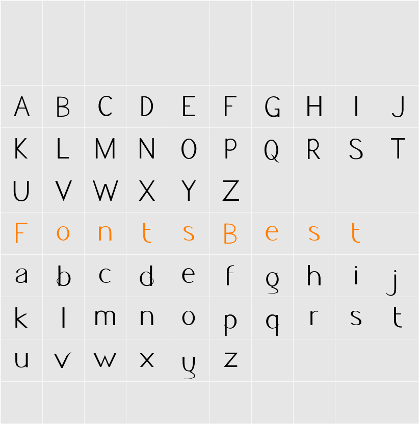 Jacks Font Character Map