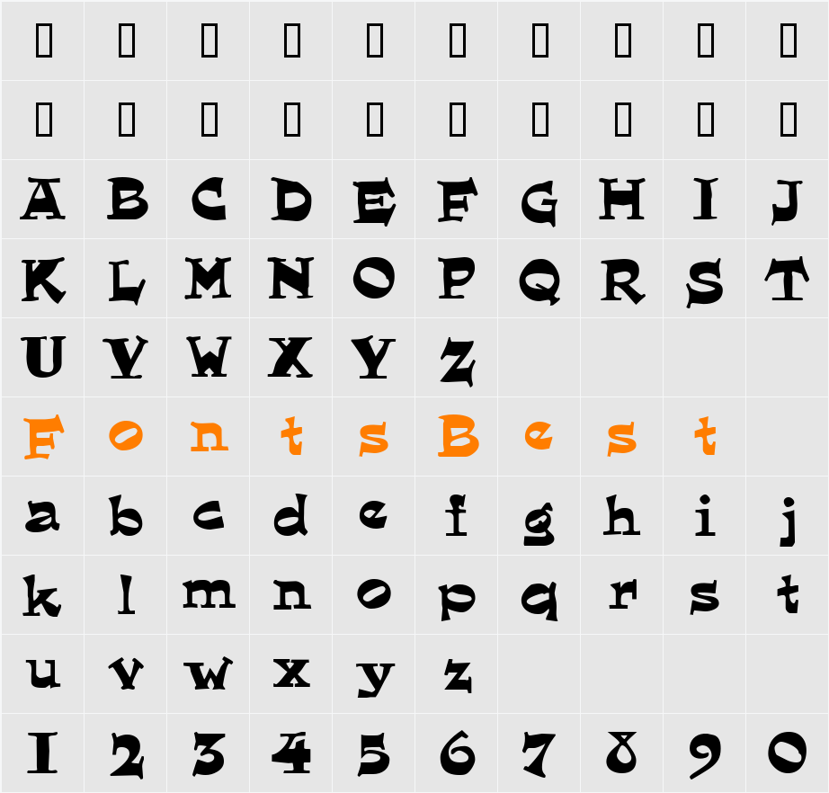 Lounger Character Map