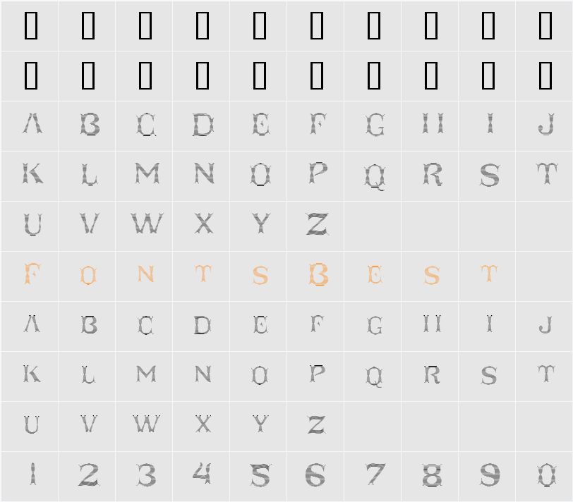 Taqueria Open Fill Lines Character Map