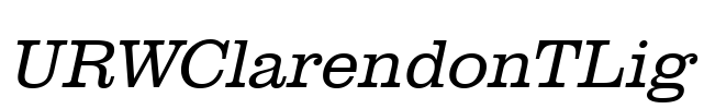 URWClarendonTLig Font Image