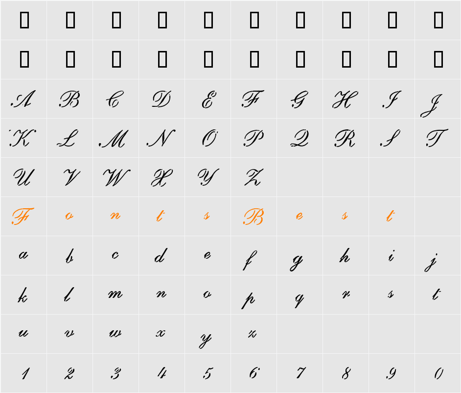 Scritch Character Map