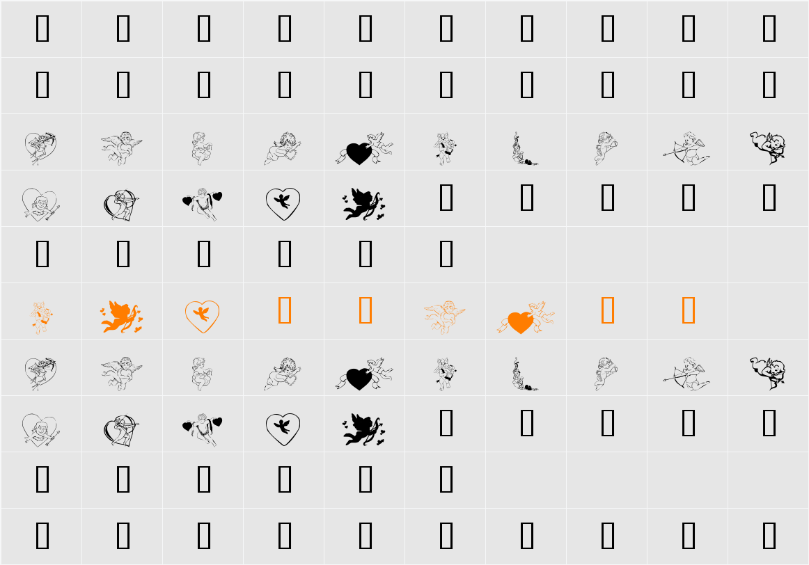 KR Cupids Character Map