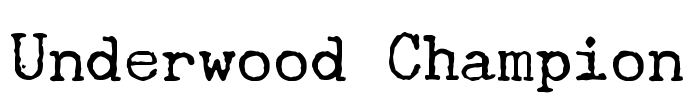 Underwood Champion Font Image