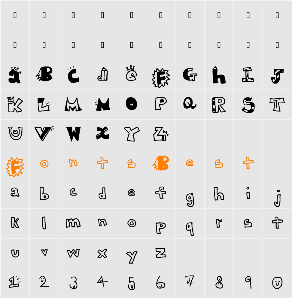 King Education Center Character Map