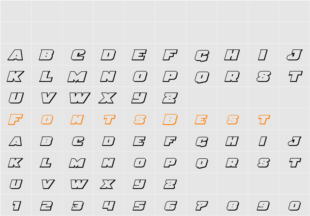 Justice Expanded Outline Character Map