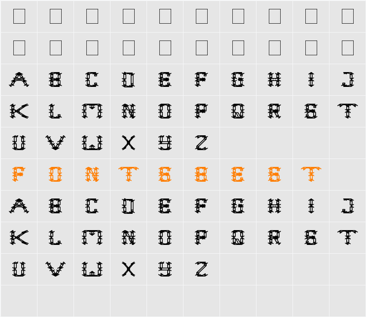 frame work Character Map