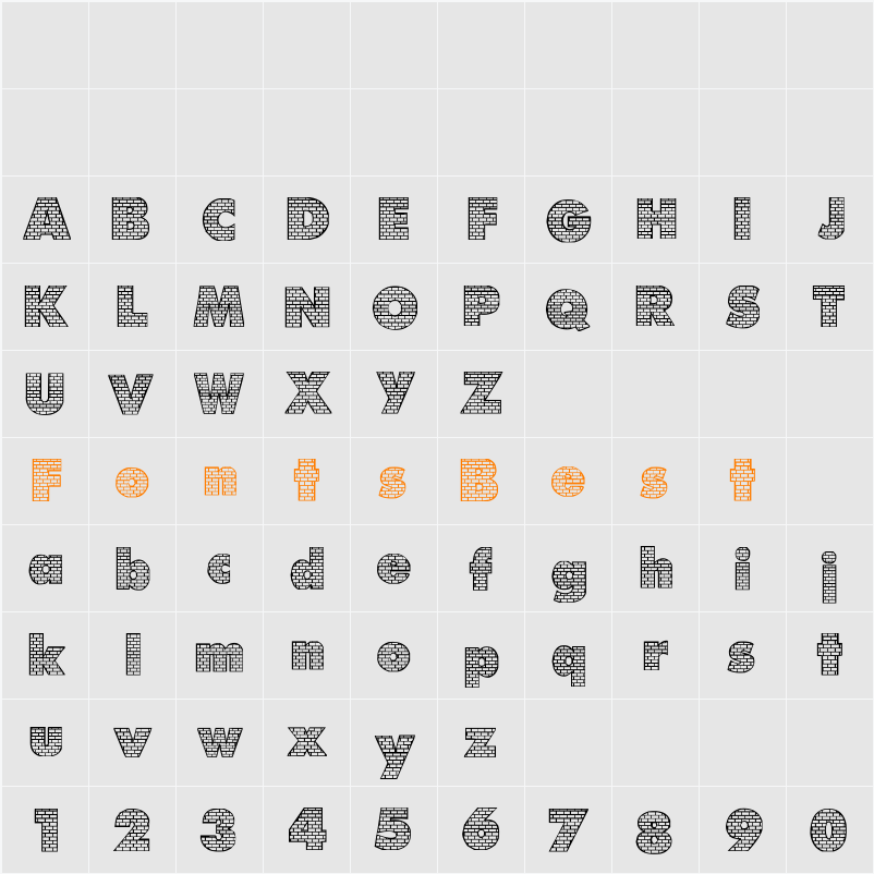 Bricks Character Map