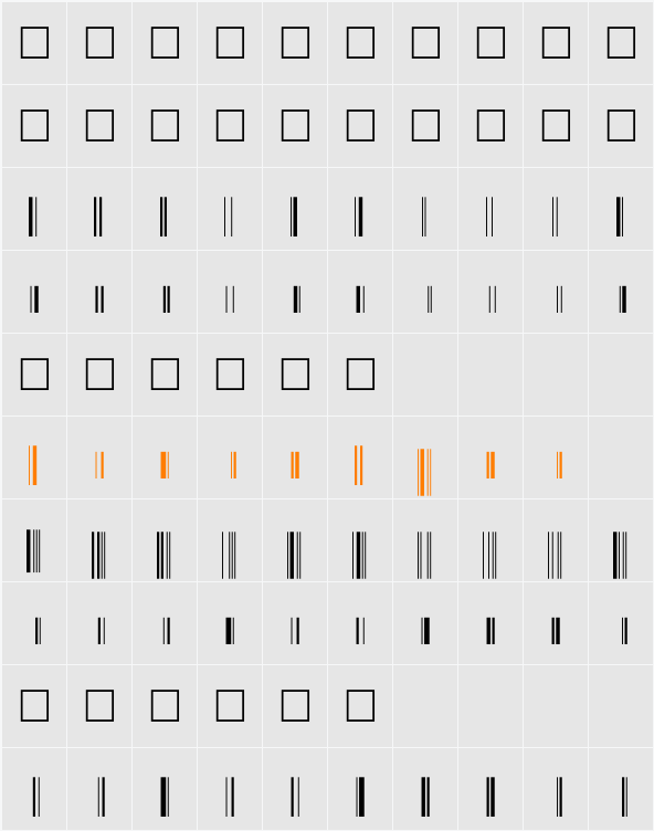 UpcBwrP36xTt Character Map