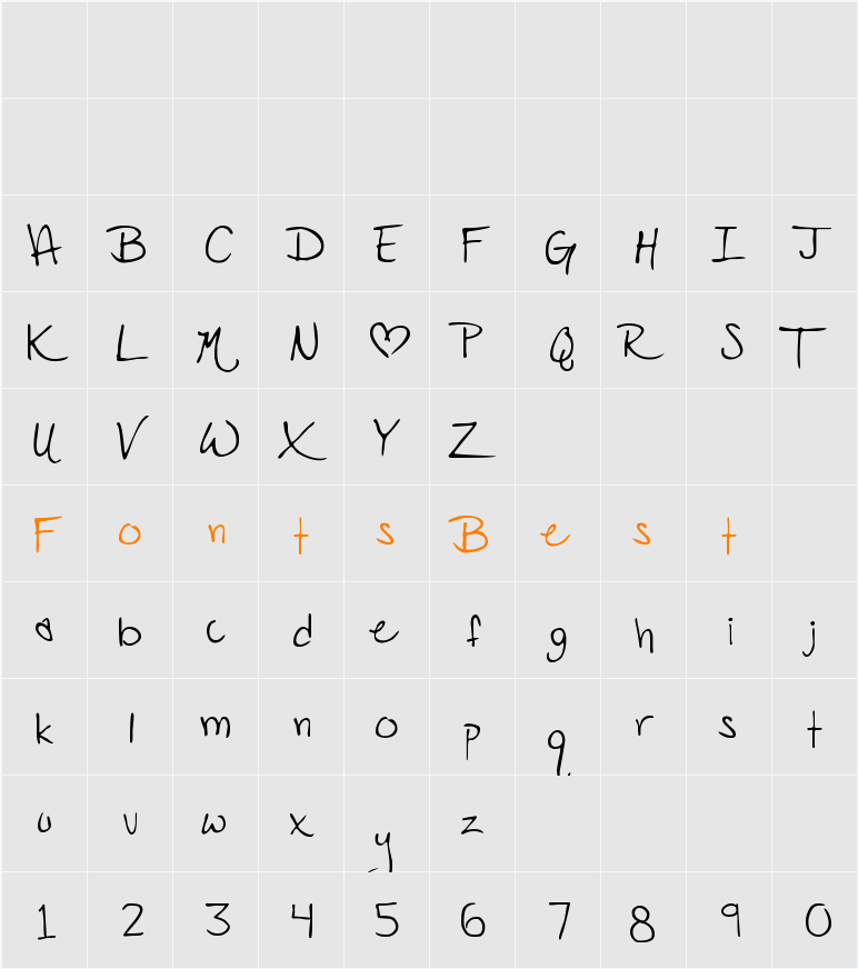 PopStar Autograph Character Map