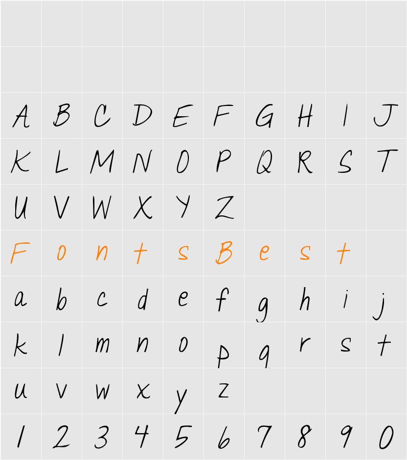 Janda Quick Note Character Map