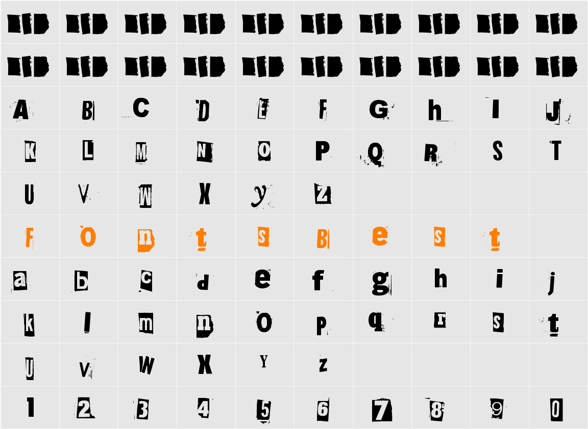 215000E Character Map