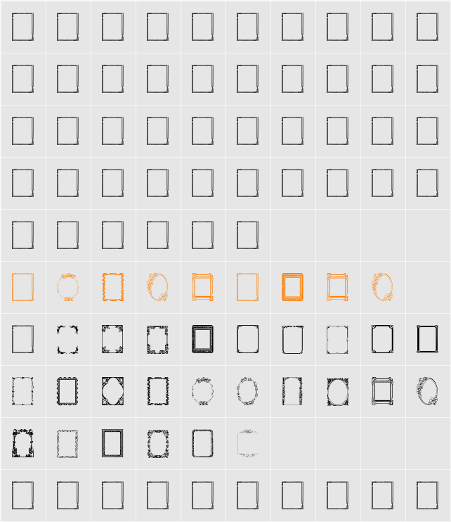 Vintage Frames 4 Character Map