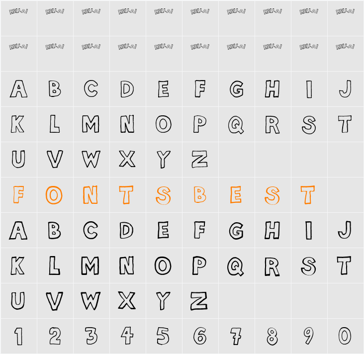 hellafont Character Map