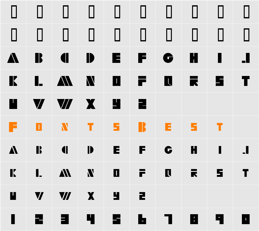RialtoSCapsSSK Character Map