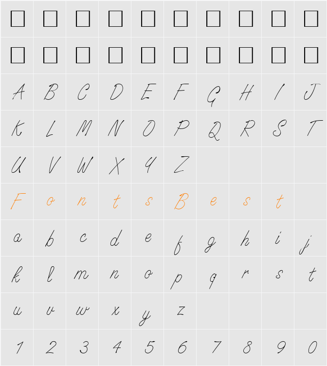 Signature Light Character Map
