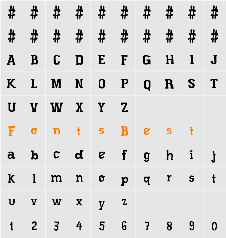 Xilo Prosa Character Map