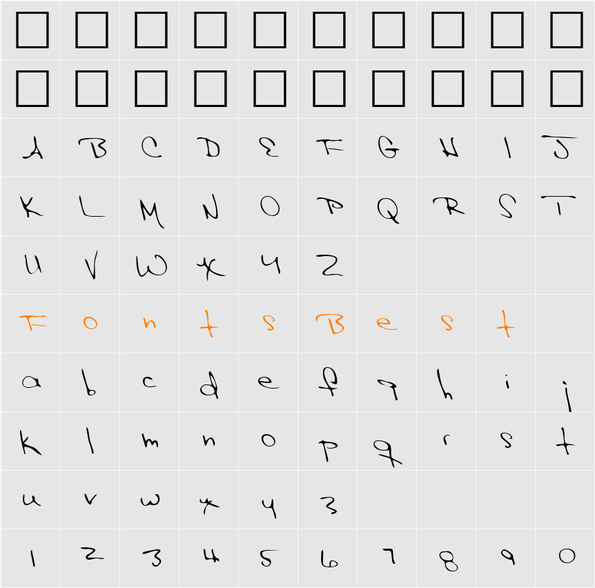 LEHN143 Character Map