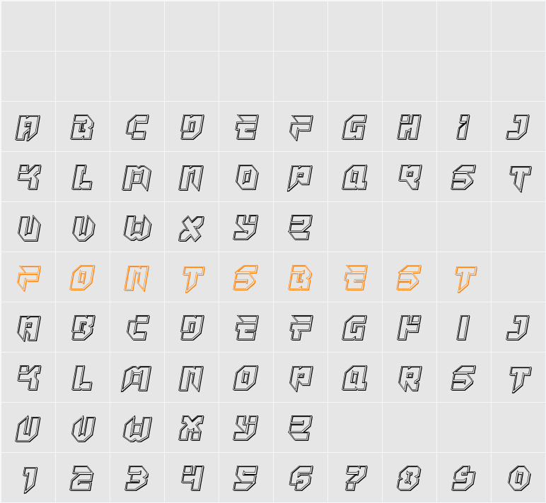 Tokyo Drifter Engraved Character Map