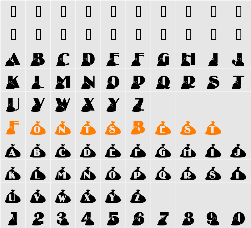 LMS Rubbish Character Map