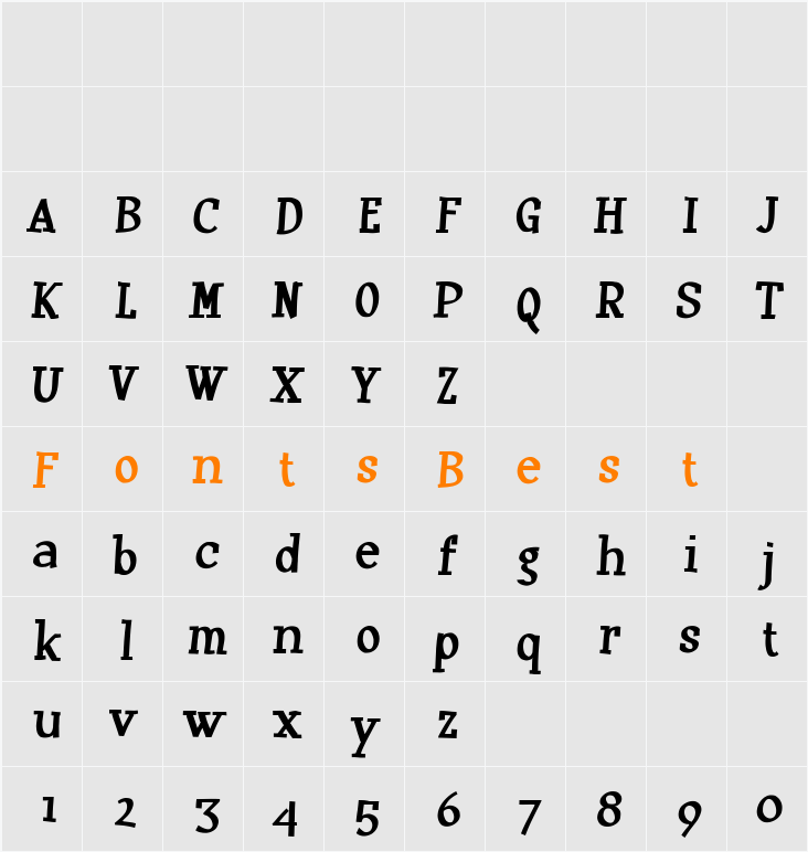 Huxtable Character Map