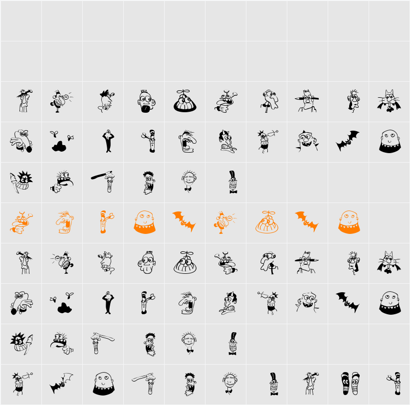 StrangeTypes Character Map
