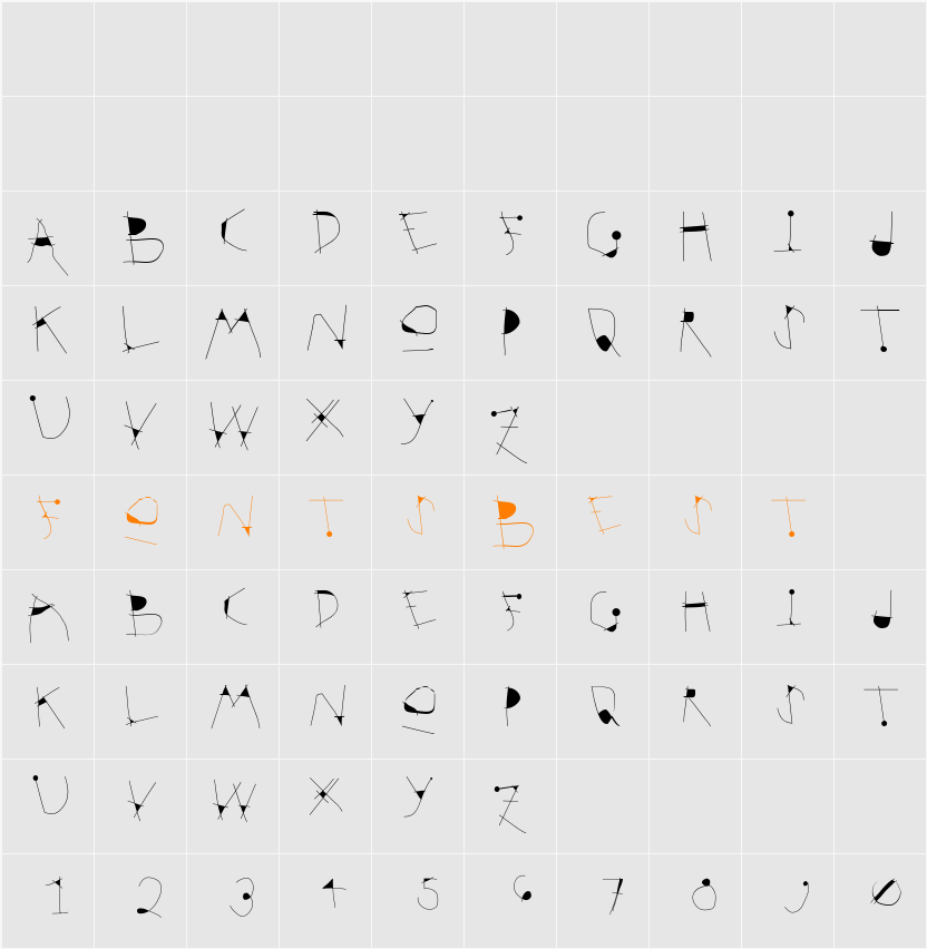 Krakelfabet Character Map