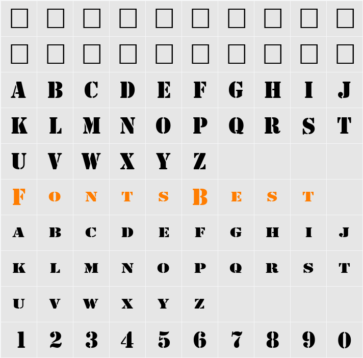 Stencil Character Map