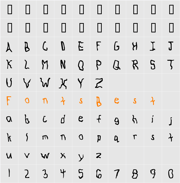 Knocked Around Character Map