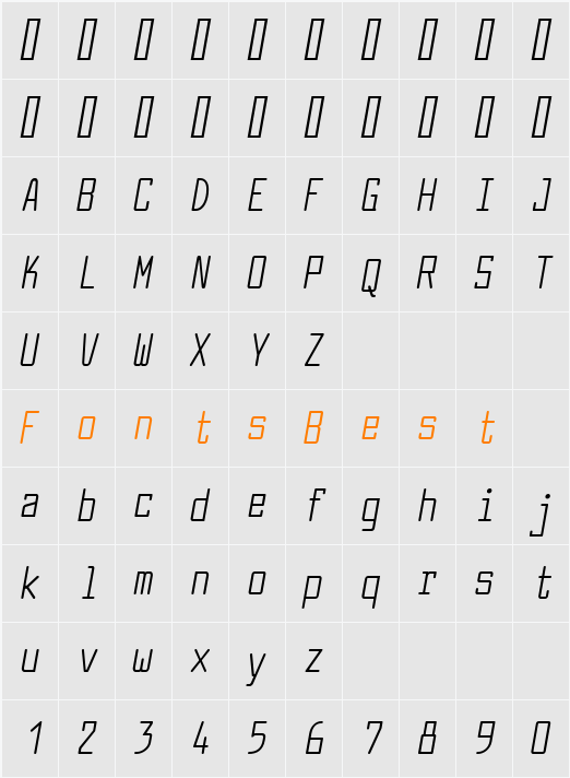 Larabiefont Compressed Character Map