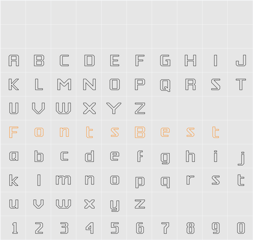 Silicon Hollow Character Map