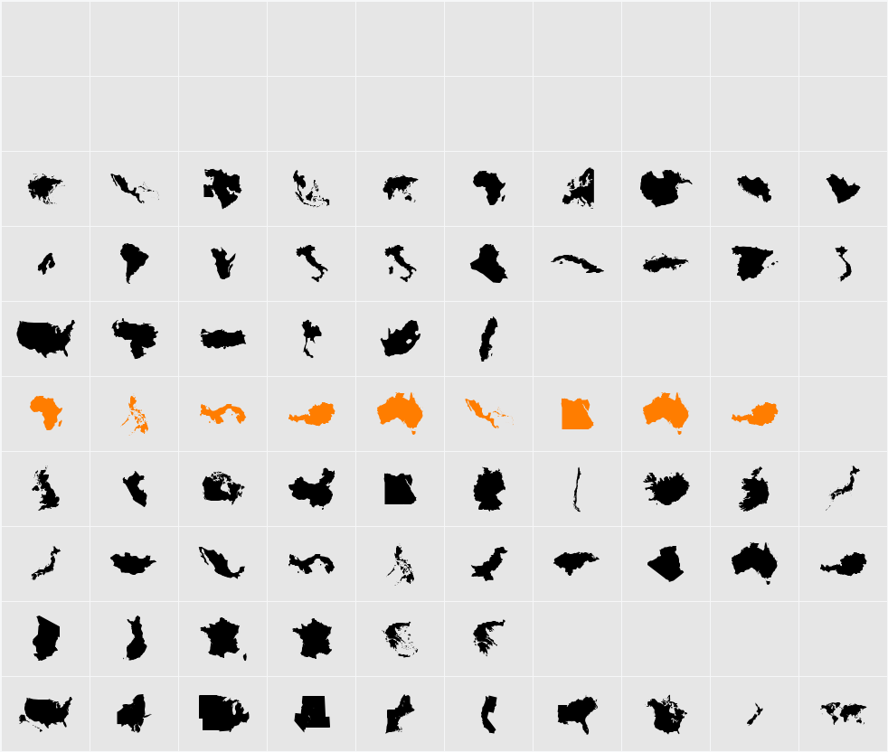 GeoBats Character Map