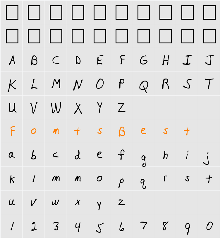 LEHN129 Character Map
