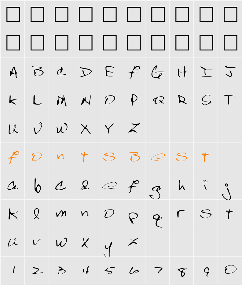 LEHN150 Character Map