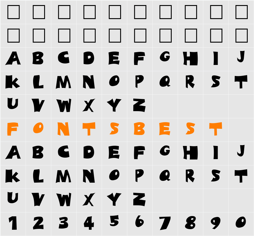 Blades Character Map