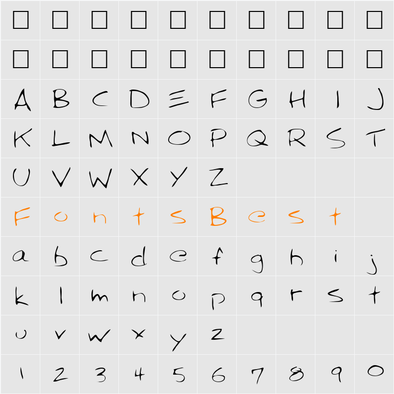Sparky Character Map