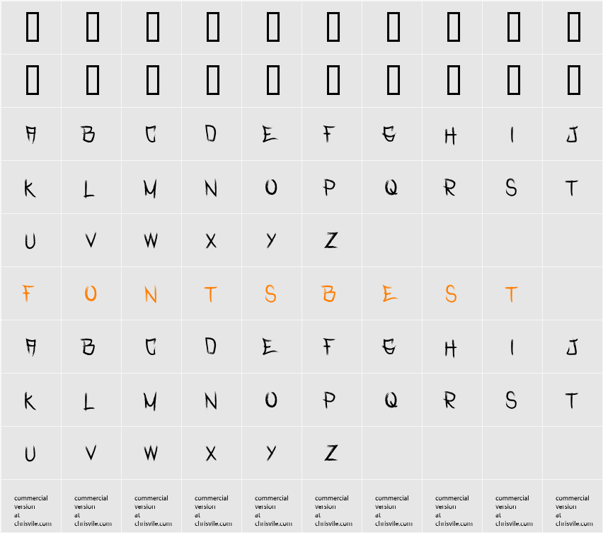 Rasterized  Character Map