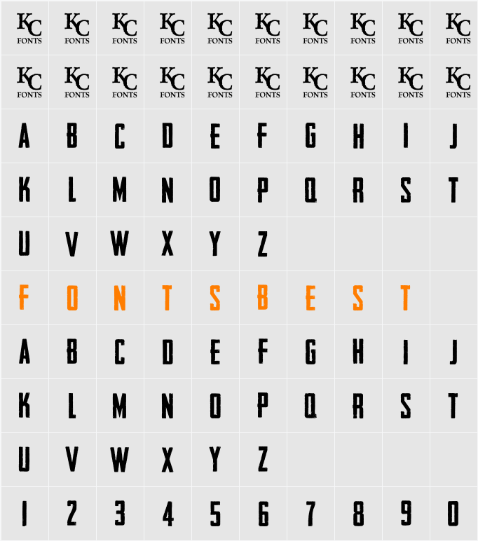 Headliner No. 45 Character Map