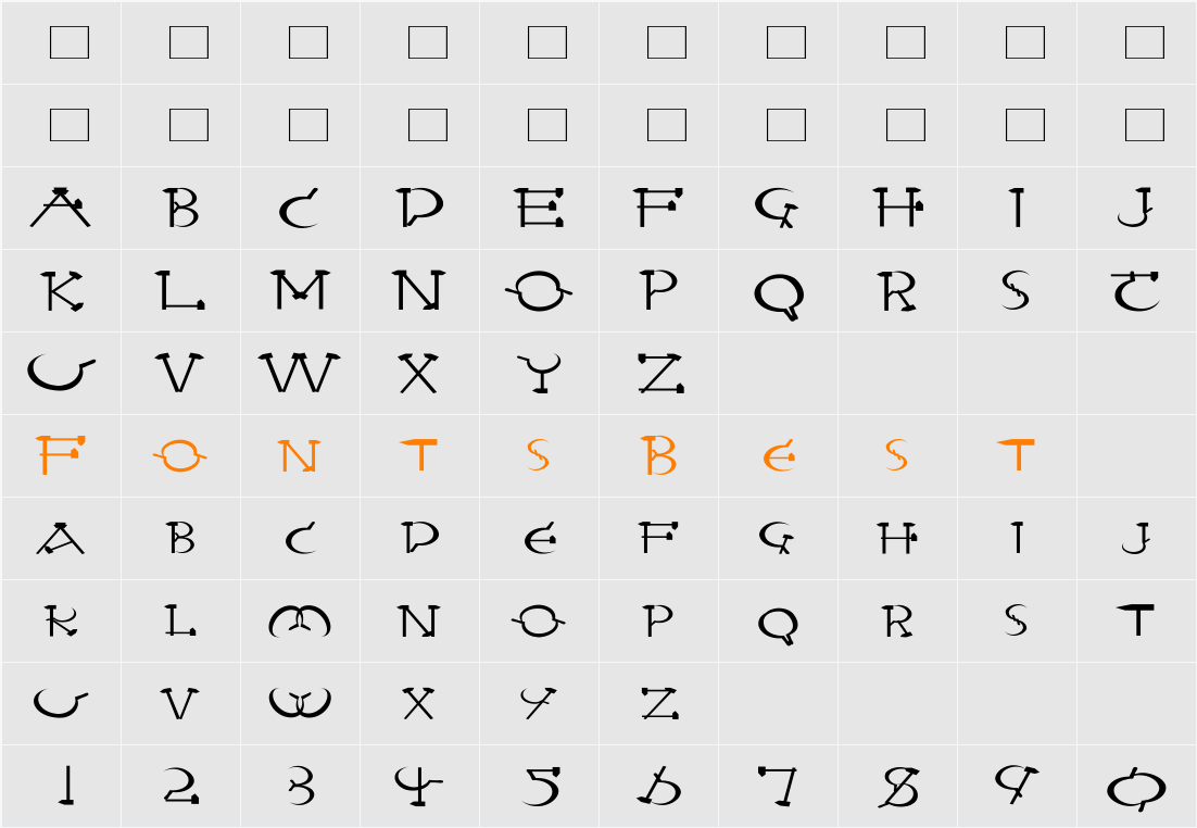 RedLetter Ex Character Map