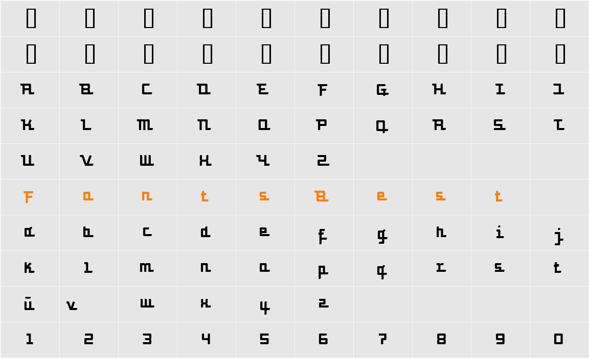 Turbon Character Map