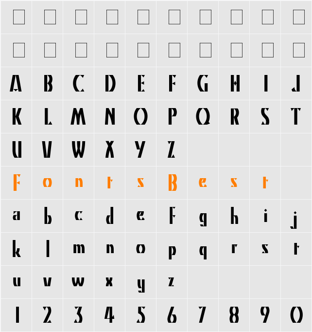Kino MT Character Map