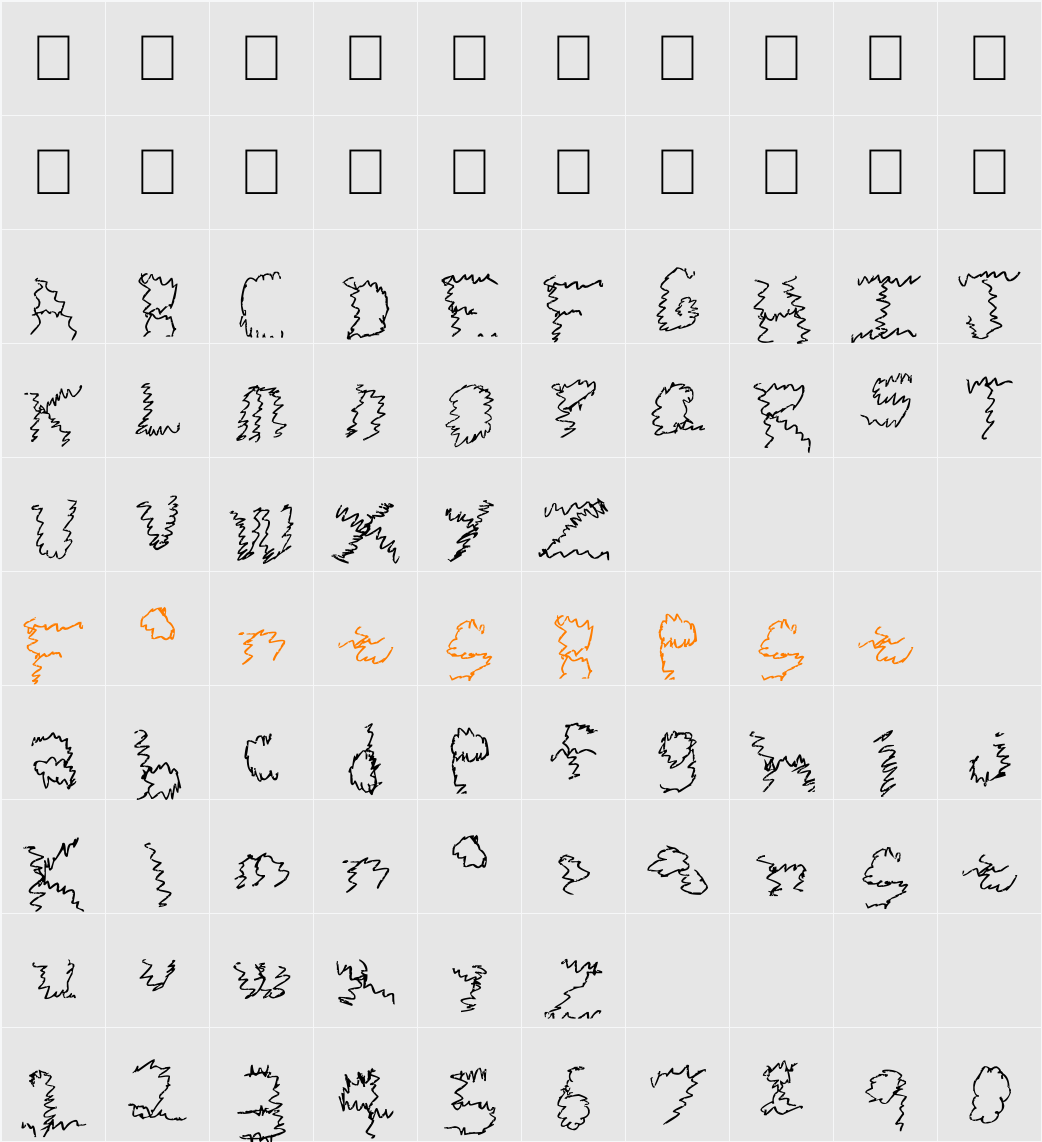 Zigie Zag Character Map