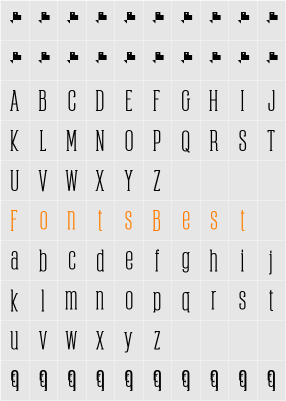 Obcecada Serif Character Map