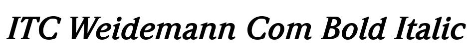 ITC Weidemann Com Bold Italic Font Image