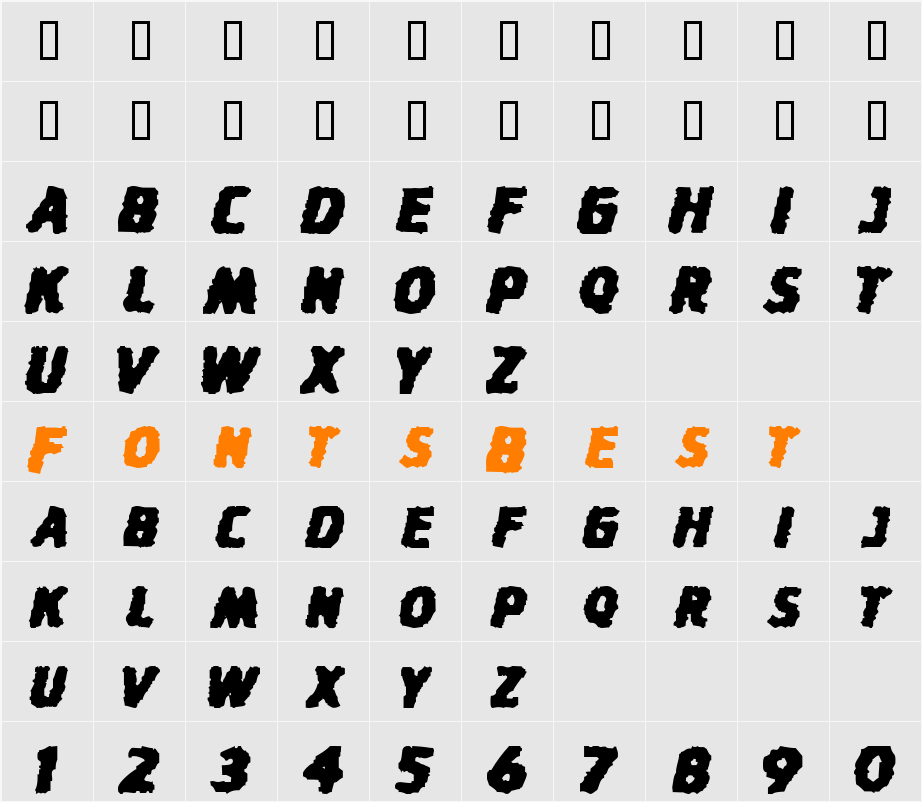 StinkFisty Character Map